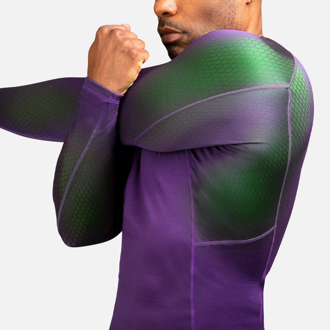 Hayabusa Rashguard Fusion Lange Mouwen - Paars/Groen