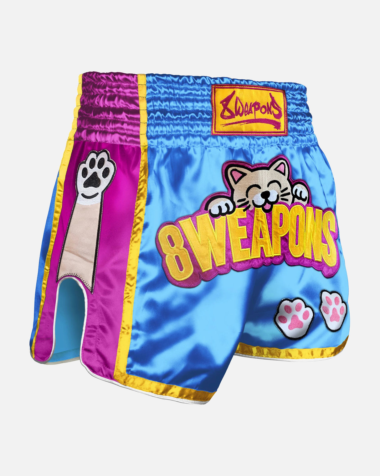 8 WEAPONS Muay Thai Shorts Meow Thai - Blauw/Paars