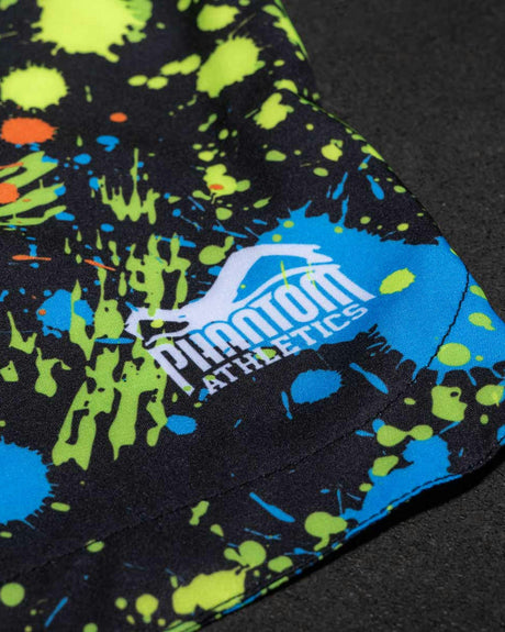 Phantom Athletics MMA Shorts Fusion Splatter – Black/Neon