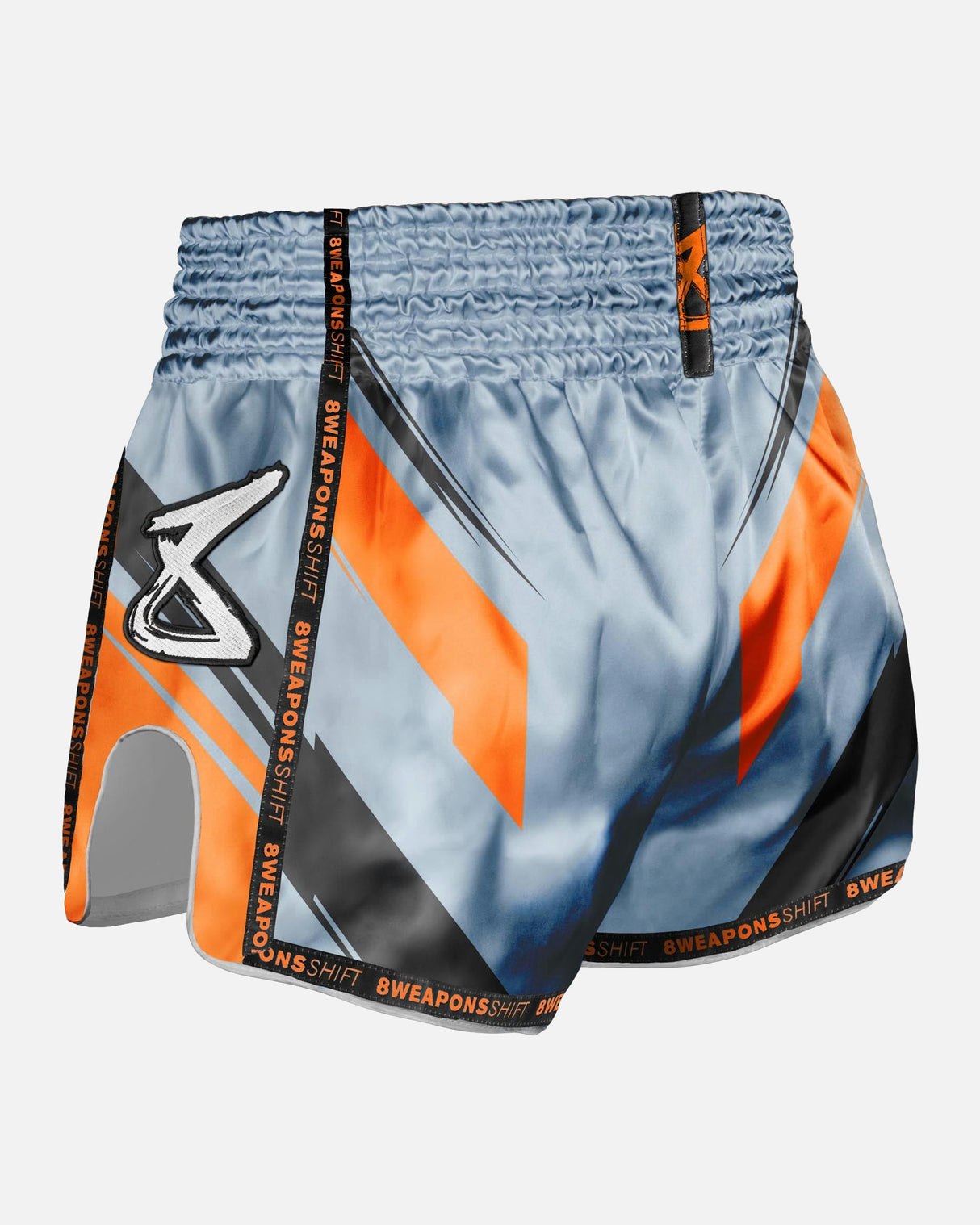8 WEAPONS Muay Thai Shorts Shift - Ijsgrijs/Oranje