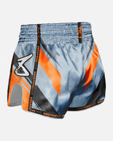 8 WEAPONS Muay Thai Shorts Shift - Ijsgrijs/Oranje