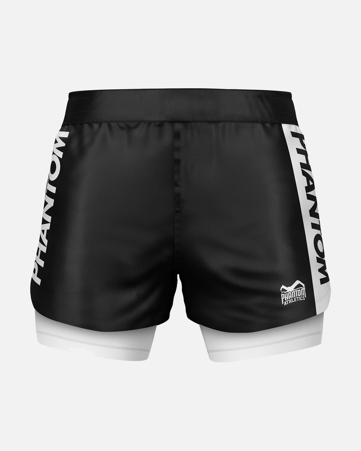 Pantaloncini a compressione Phantom Athletics Fusion-R 2in1 Ranked – Nero/Bianco
