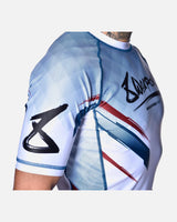 8 WEAPONS Rashguard Shift - Wit/Navy/Rood