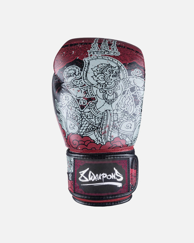 Boxerské rukavice 8 WEAPONS Hanuman Yant – Černé/Červené