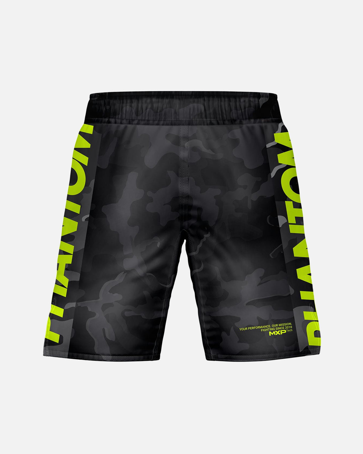 Phantom Athletics MMA Shorts EVO Neon - Zwart Camo/Neon