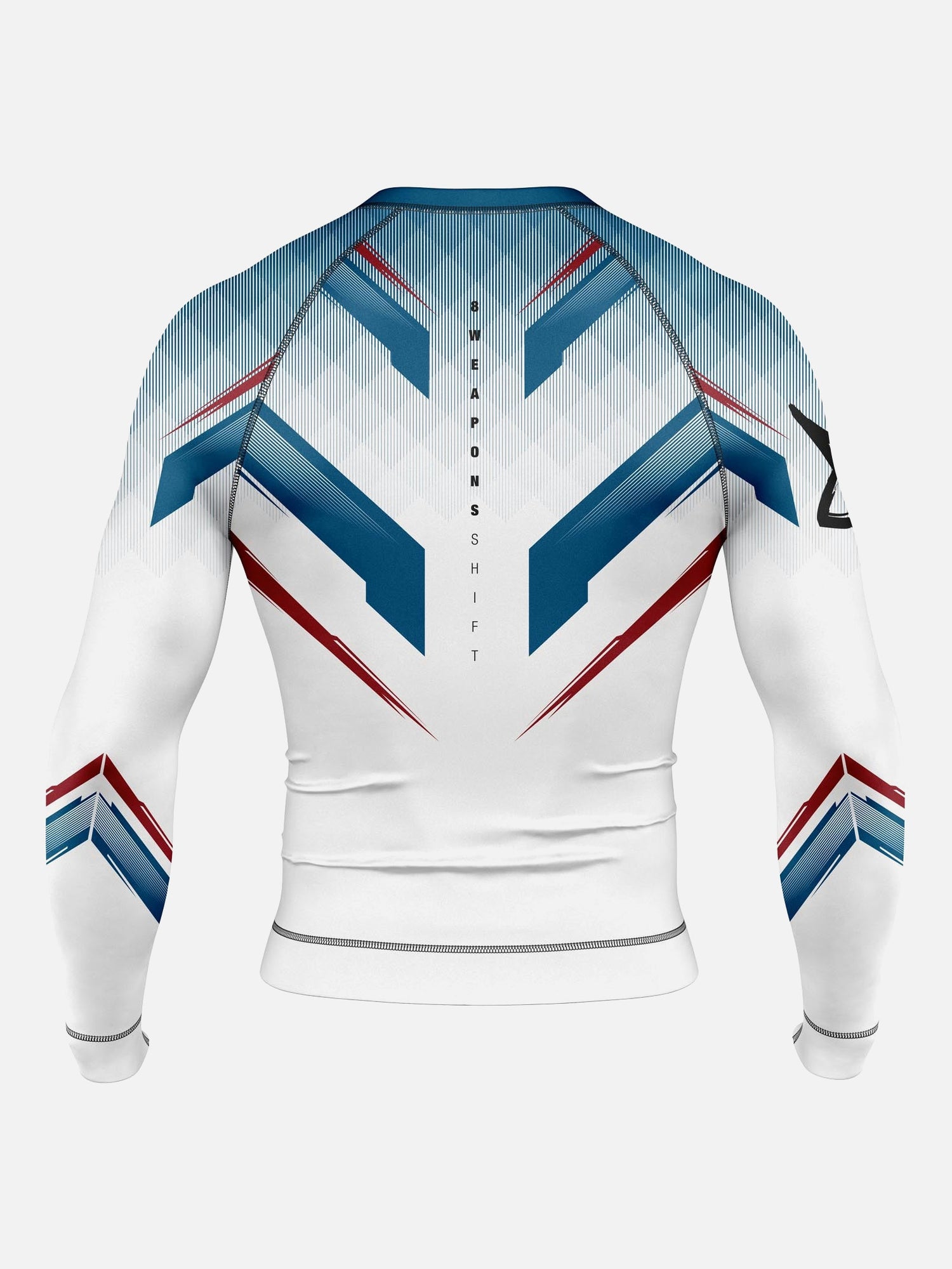 Rashguard 8 WEAPONS Shift – Blanco/Azul marino/Rojo