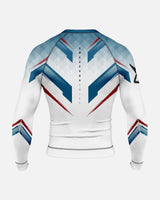 Rashguard 8 WEAPONS Shift – Bílá/Tmavě modrá/Červená
