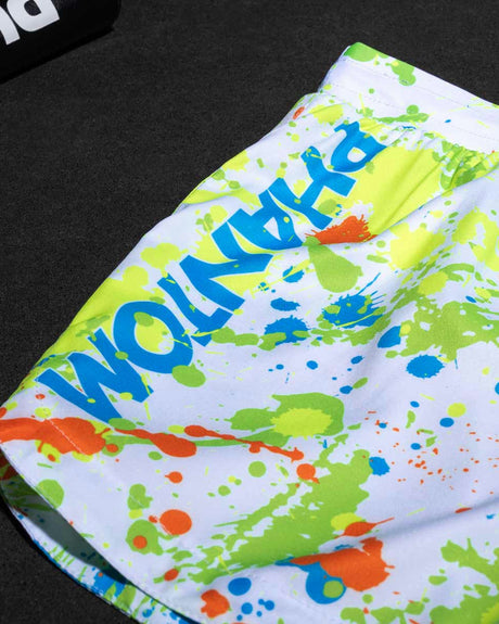 Phantom Athletics MMA Shorts Fusion Splatter – White/Neon