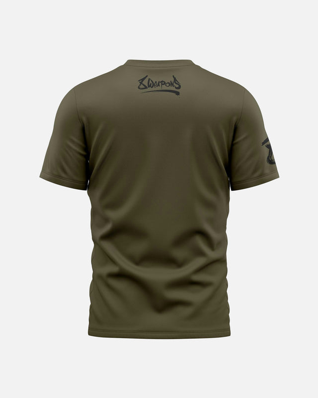 8 WEAPONS T-Shirt Sak Yant Tigers - Olijf