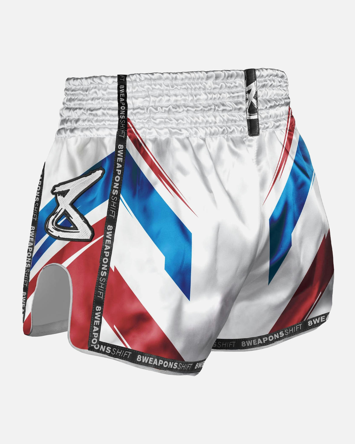 8 WEAPONS Muay Thai Shorts Shift - Wit/Navy/Rood