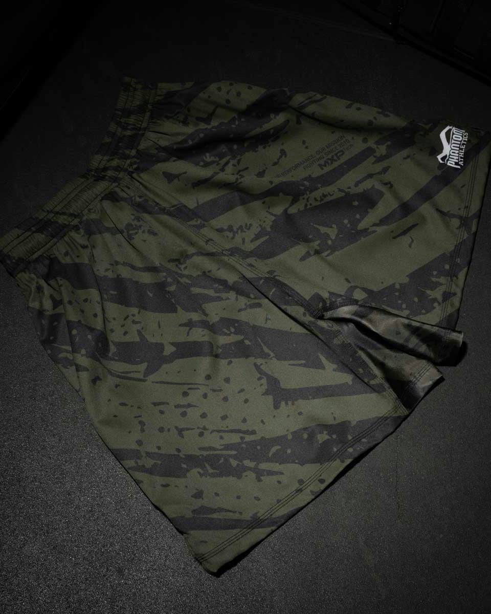 Phantom Athletics MMA Shorts EVO Tiger Camo - Legergroen