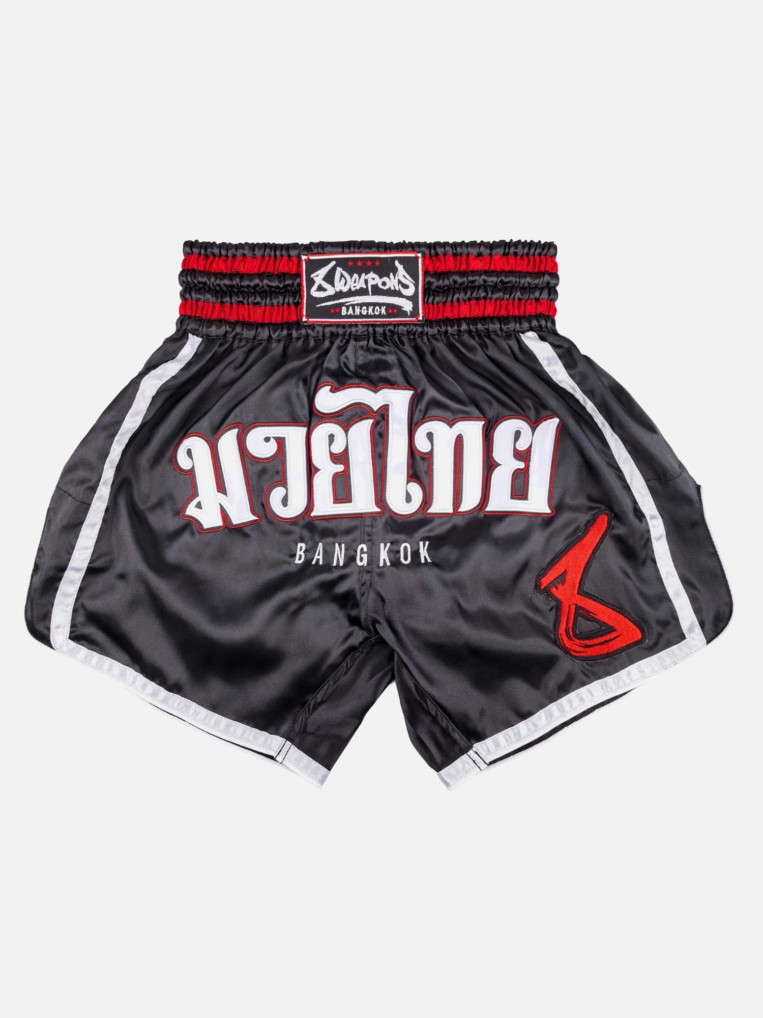 8 WEAPONS Muay Thai Shorts Bangkok – Black/White