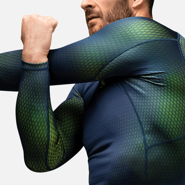 Rashguard Hayabusa Fusion Mangas Compridas – Azul/Verde
