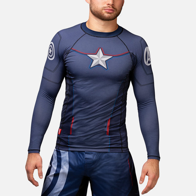 Marvel Rashguard Captain America Lange Mouwen - Blauw