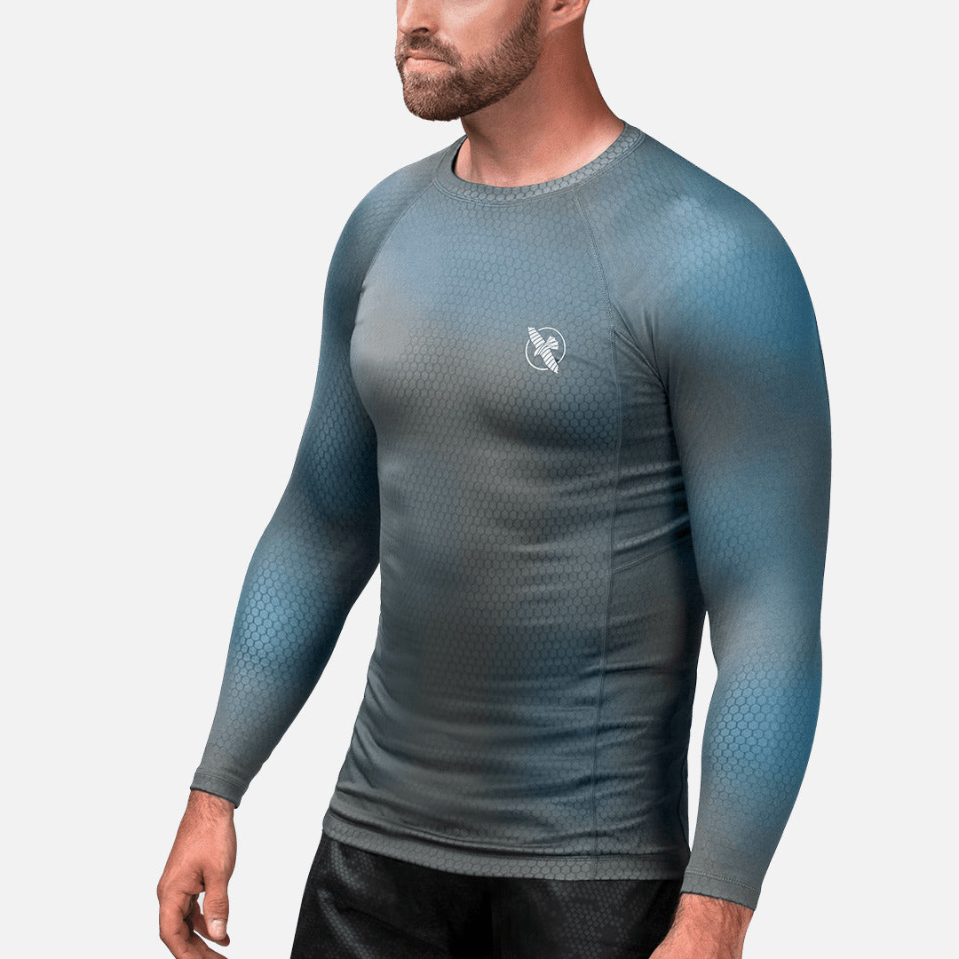 Hayabusa Rashguard Fusion Lange Mouwen - Grijs/Aqua