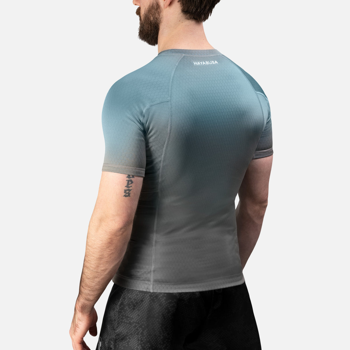 Hayabusa Rashguard Fusion Korte Mouwen - Grijs/Aqua