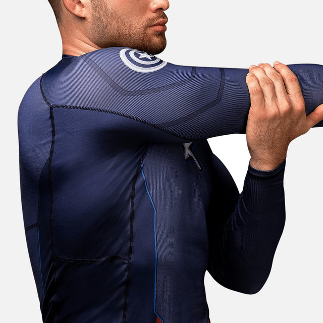 Marvel Rashguard Captain America Lange Mouwen - Blauw
