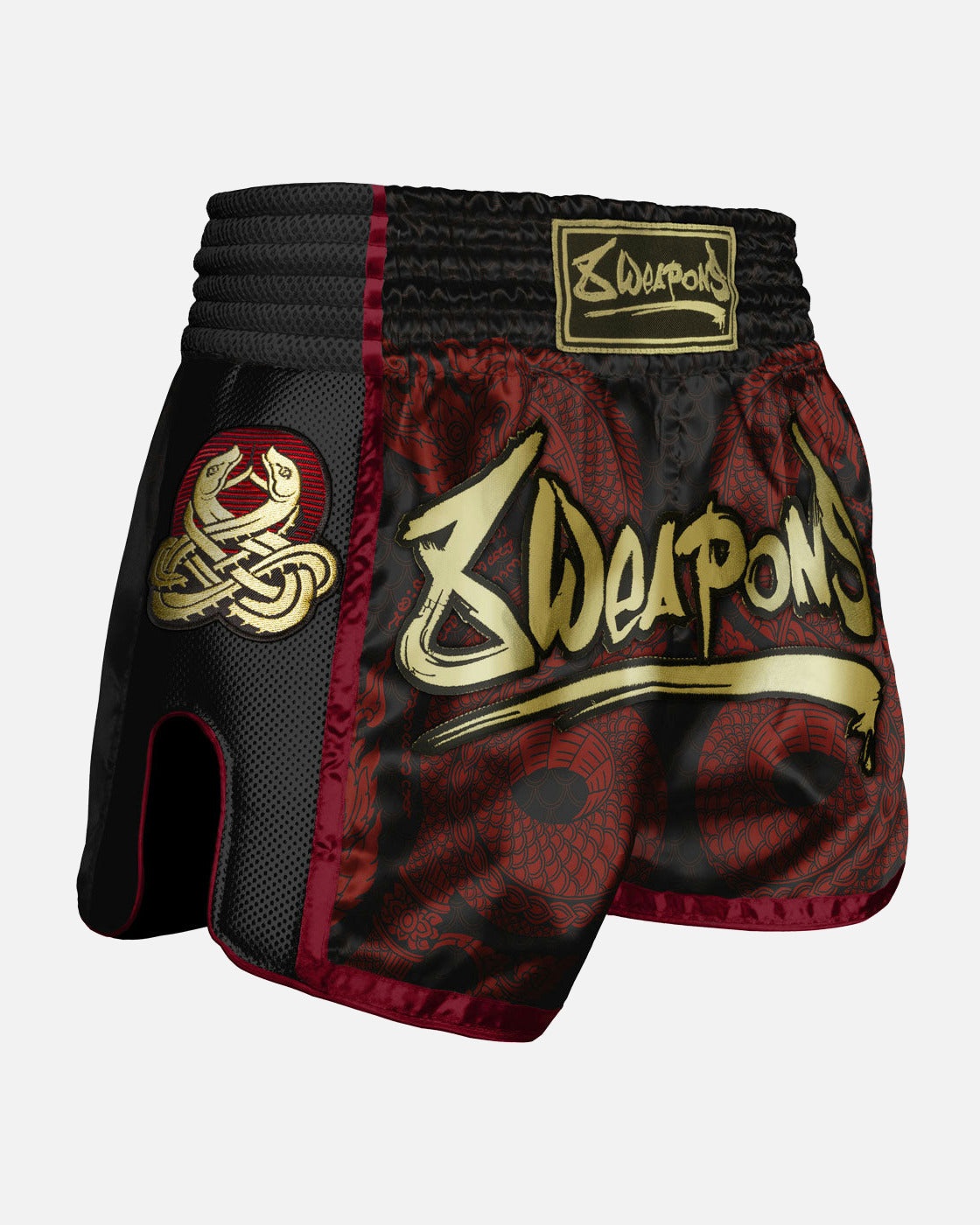 8 WEAPONS Muay Thai Shorts Naga - Zwart/Rood