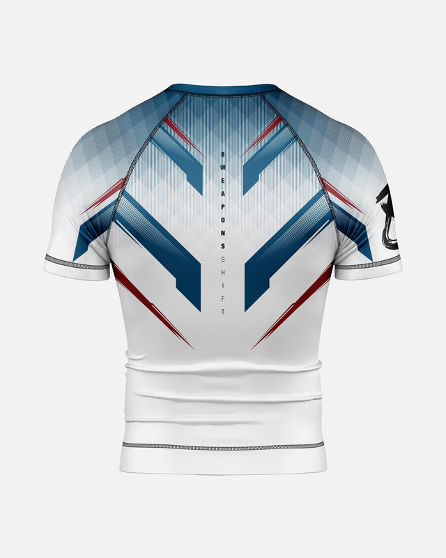 Rashguard 8 WEAPONS Shift – Blanco/Azul marino/Rojo