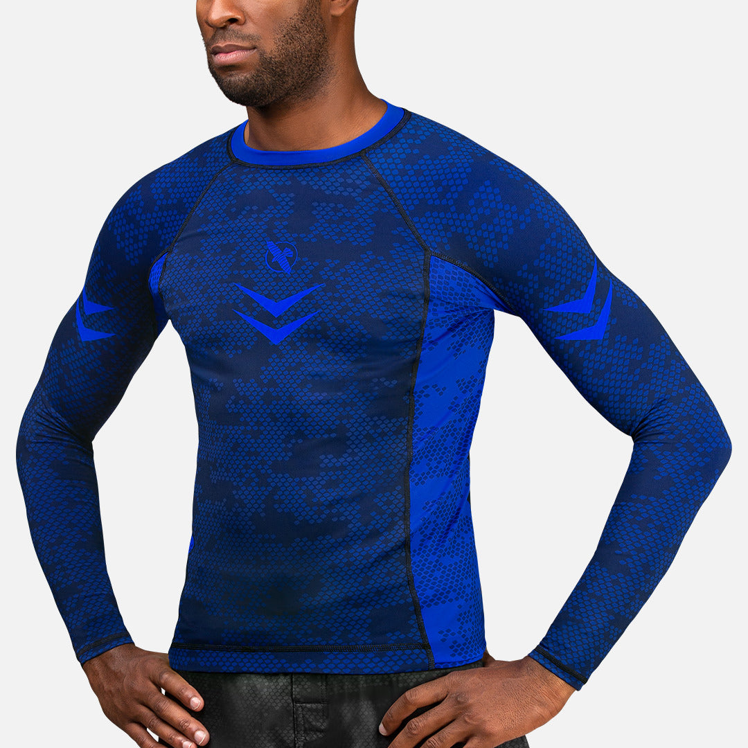 Rashguard Hayabusa Ranked Manga Comprida – Azul