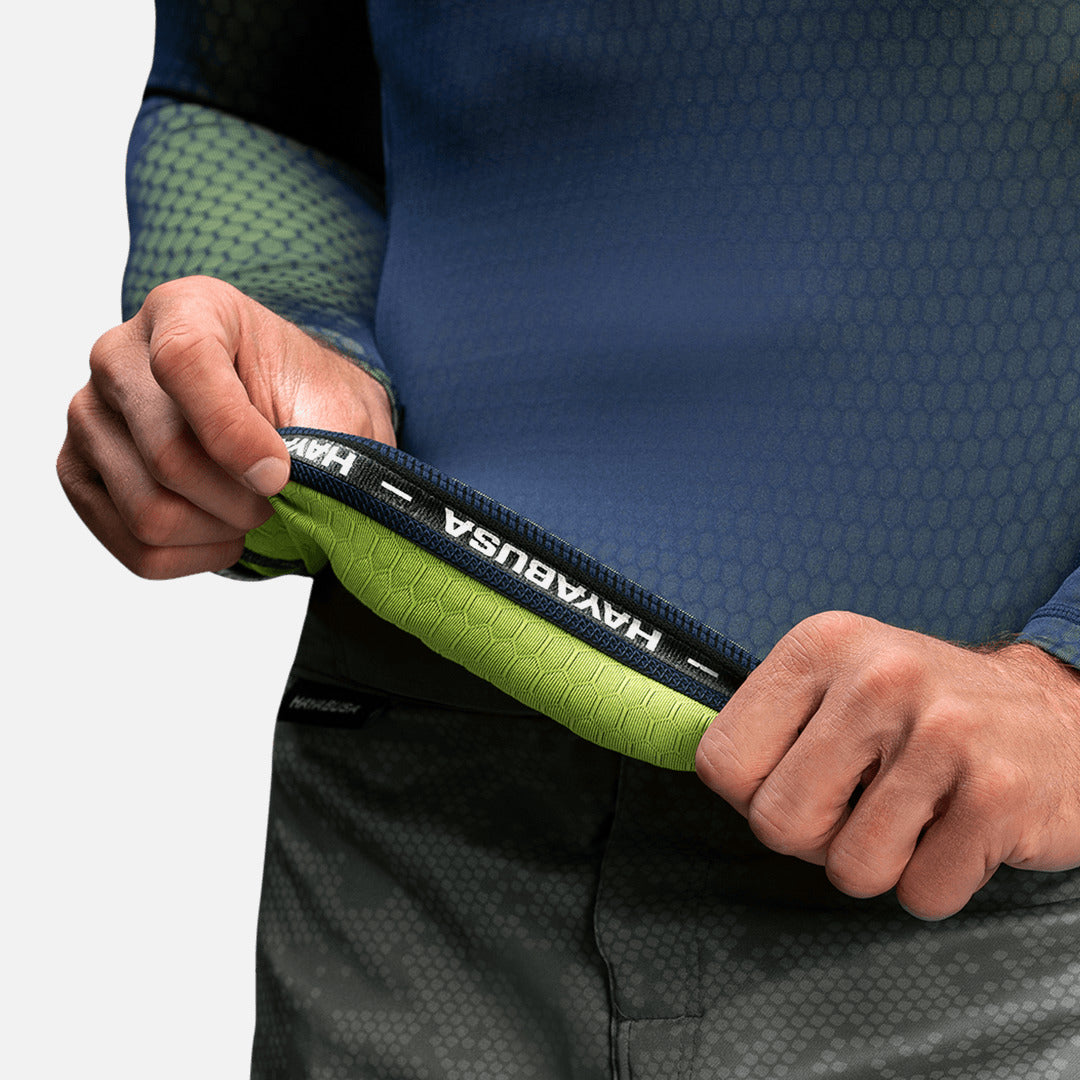 Hayabusa Rashguard Fusion Lange Mouwen - Blauw/Groen