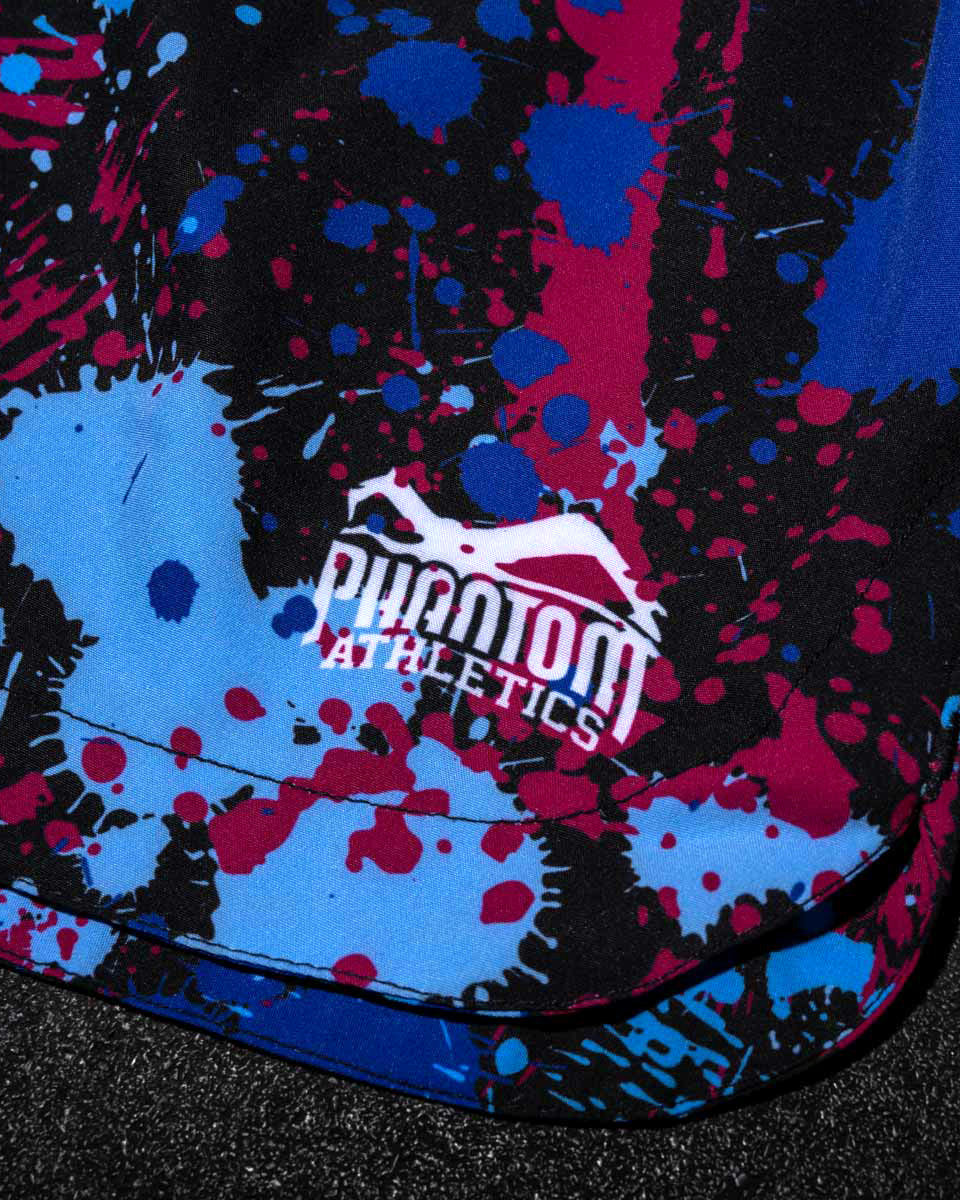 Phantom Athletics MMA Shorts Fusion Splatter - Blauw