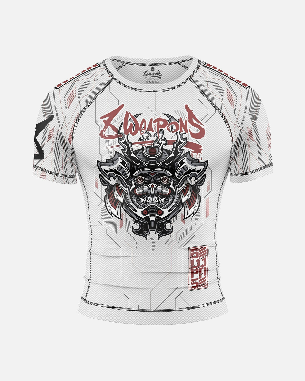 8 WEAPONS Rashguard Samurai 2.0 - Wit/Rood