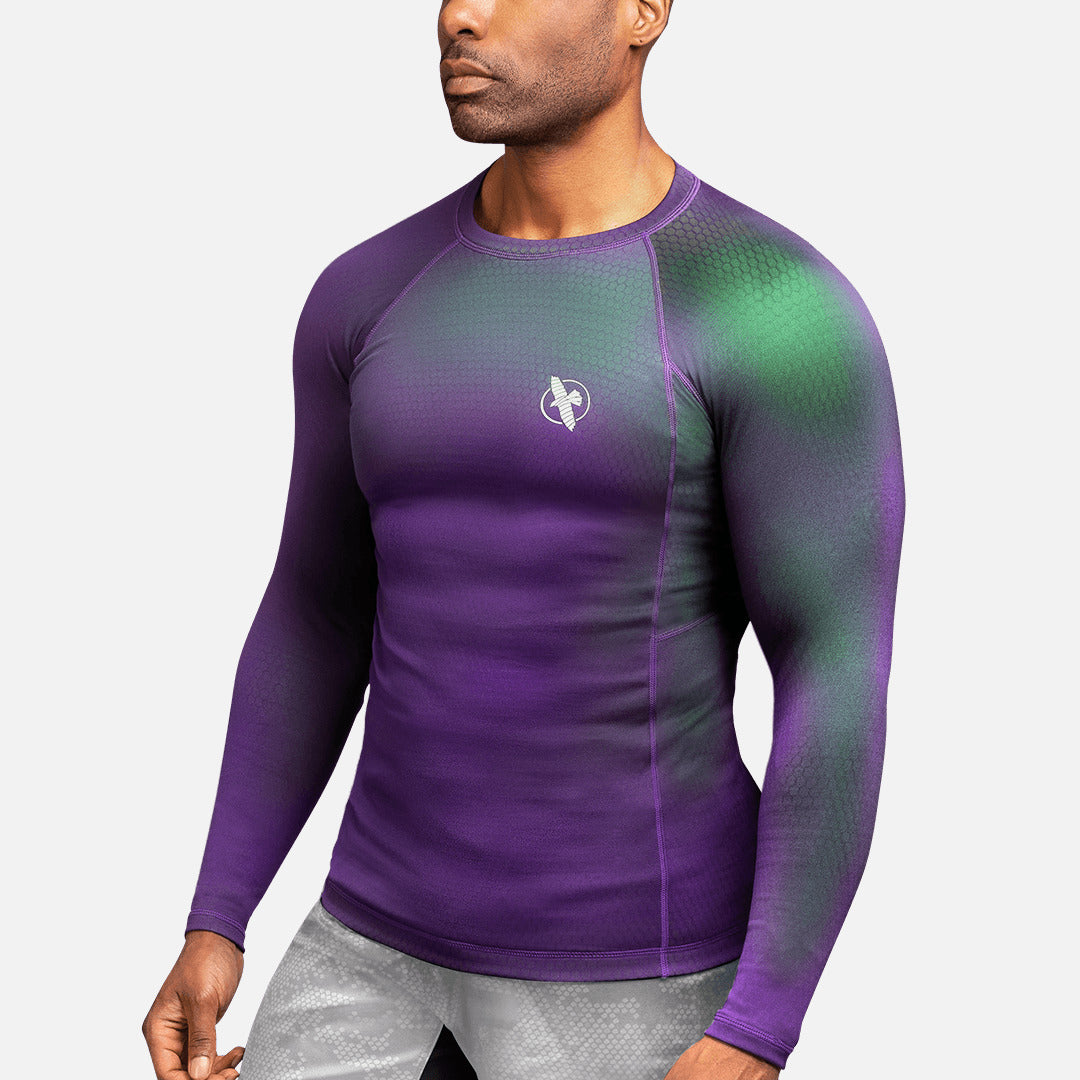 Hayabusa Rashguard Fusion Lange Mouwen - Paars/Groen