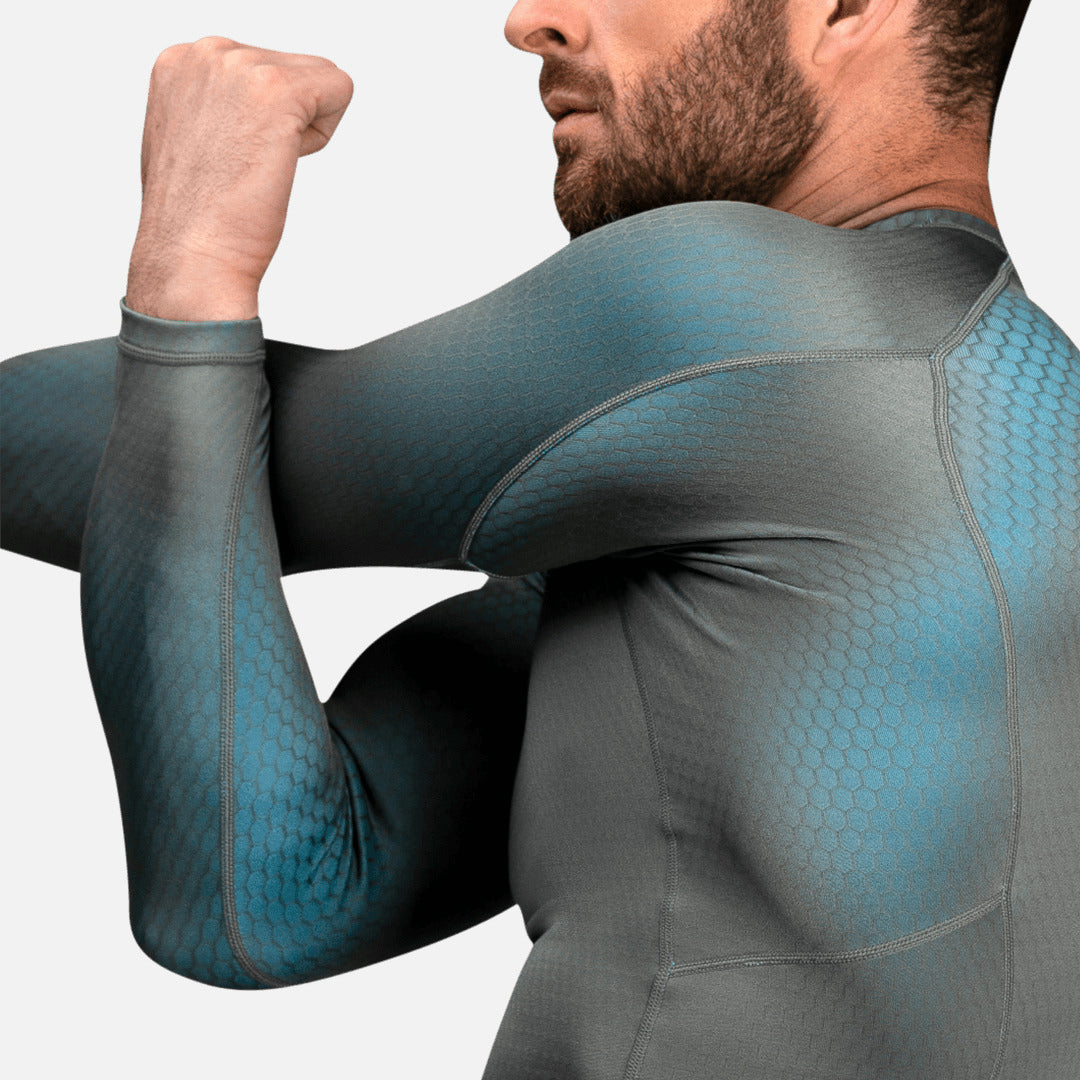 Hayabusa Rashguard Fusion Lange Mouwen - Grijs/Aqua