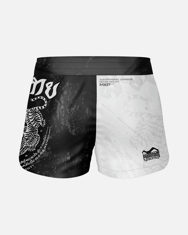 Phantom Athletics Muay-Thai-Shorts Fusion – Schwarz/Weiß
