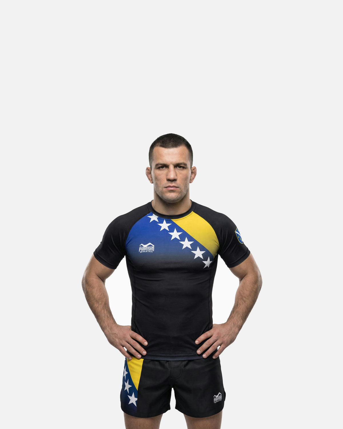Phantom Athletics MMA Shorts Fusion-R Team Bosnia - Rood/Wit/Blauw