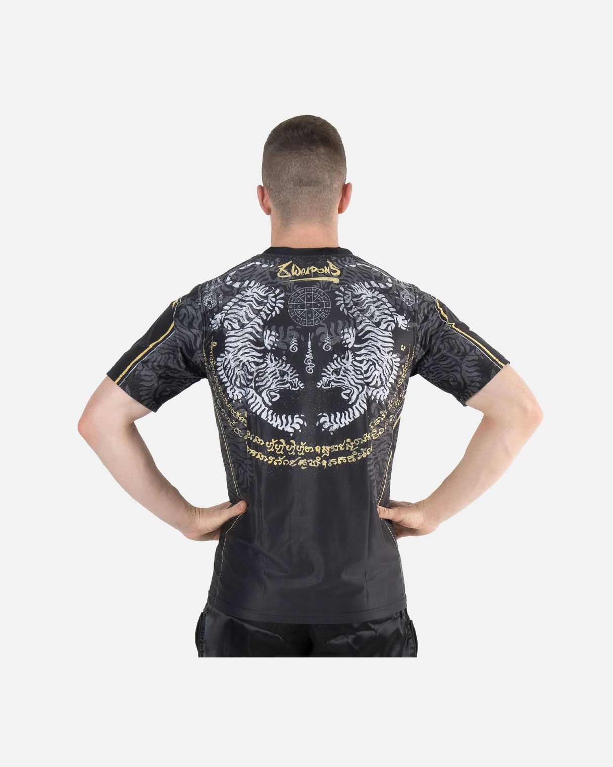 8 WEAPONS Functioneel T-Shirt Tiger Yant - Zwart/Geel