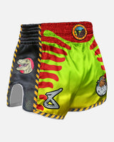 8 WEAPONS Muay Thai Shorts Jurassic - Neon Groen/Bloedrood