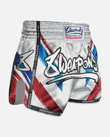 8 WEAPONS Muay Thai Shorts Shift - Wit/Navy/Rood