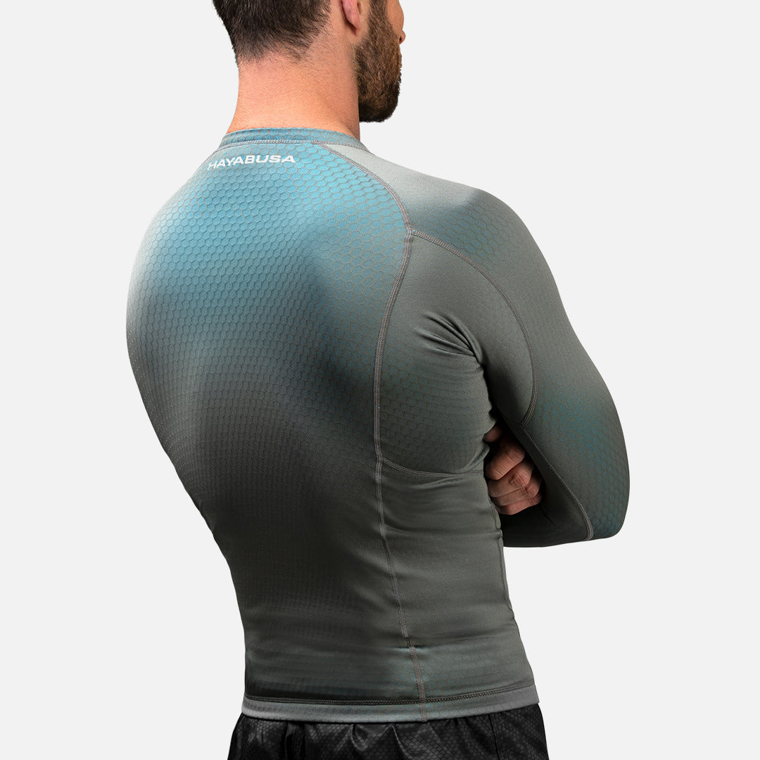 Hayabusa Rashguard Fusion Lange Mouwen - Grijs/Aqua
