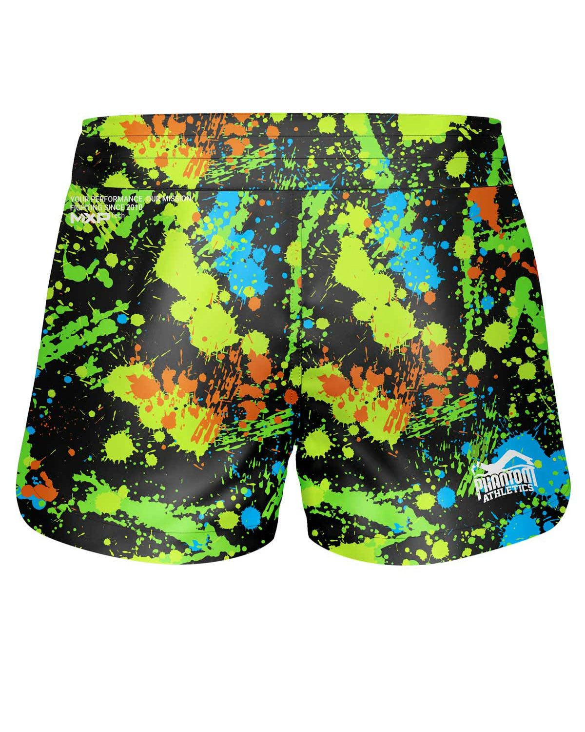 Phantom Athletics MMA Shorts Fusion Splatter - Zwart/Neon