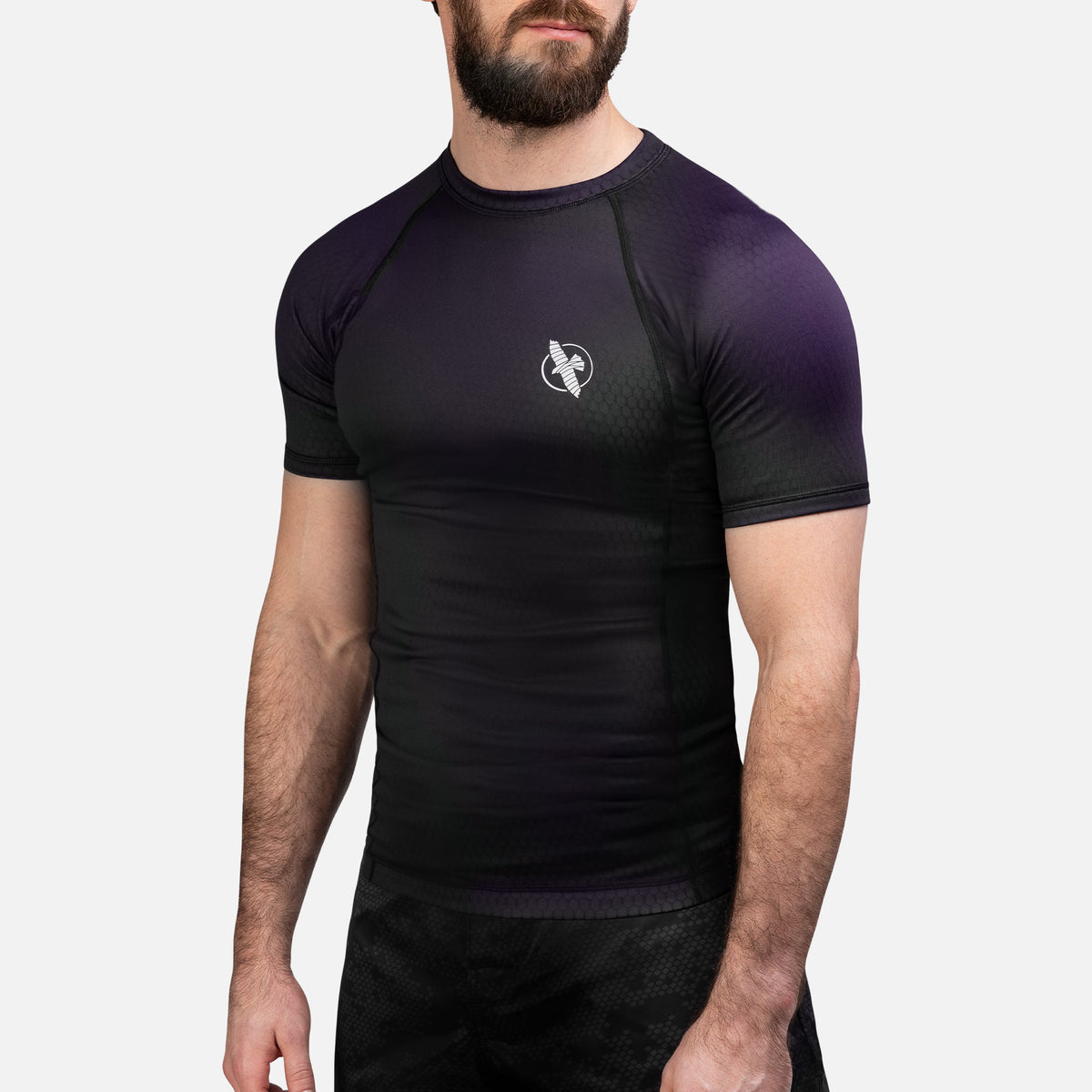 Hayabusa Rashguard Fusion Korte Mouwen - Zwart/Paars