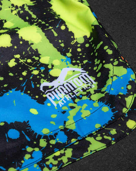 Phantom Athletics MMA Shorts Fusion Splatter – Black/Neon