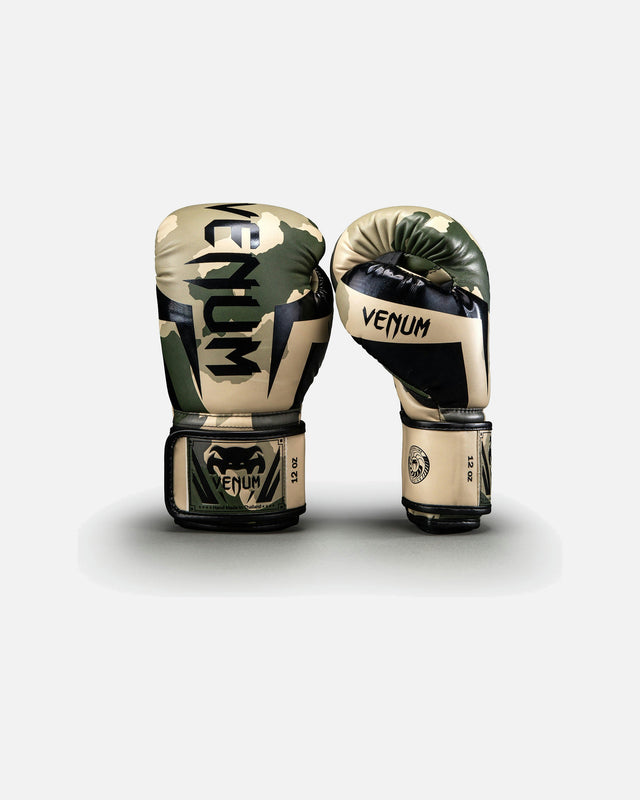 Venum Elite Boxing Gloves - Khaki/Off-white