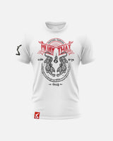 8 WEAPONS T-Shirt Sak Yant Tigers - Wit