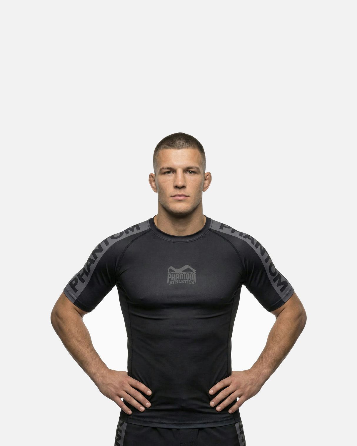 Phantom Athletics Rashguard EVO Apex Korte Mouwen - Zwart/Grijs