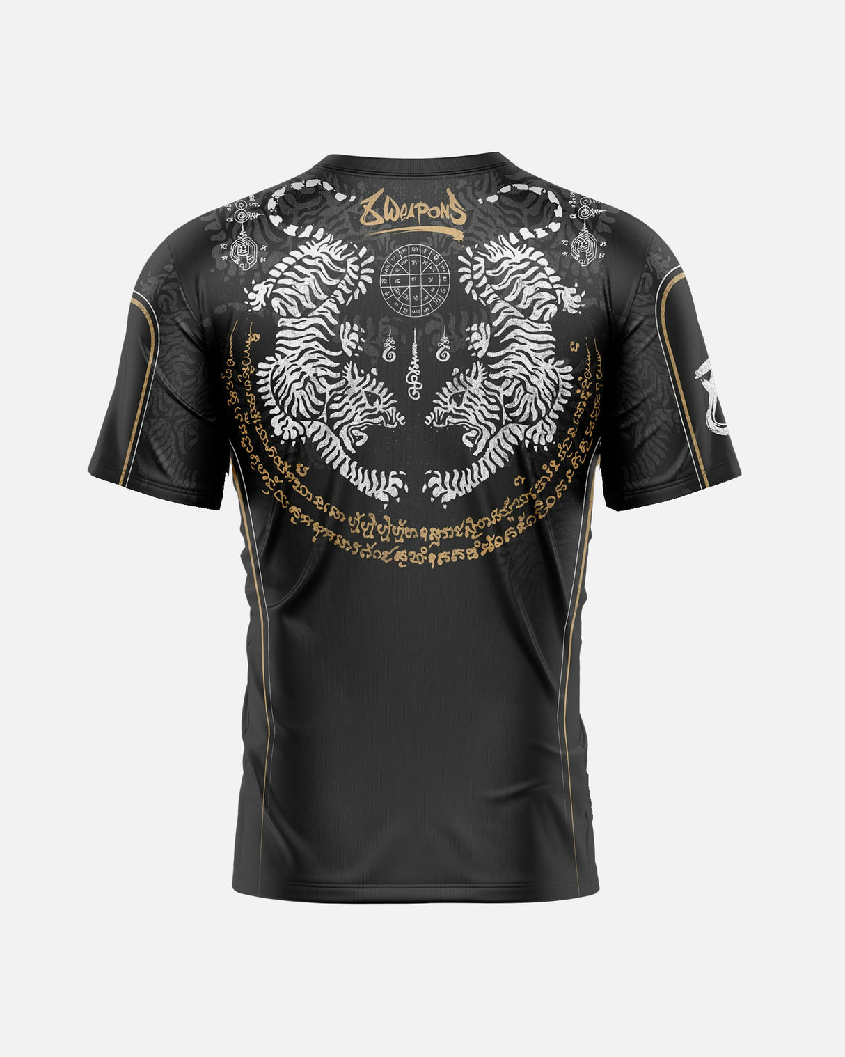 8 WEAPONS Functioneel T-Shirt Tiger Yant - Zwart/Geel
