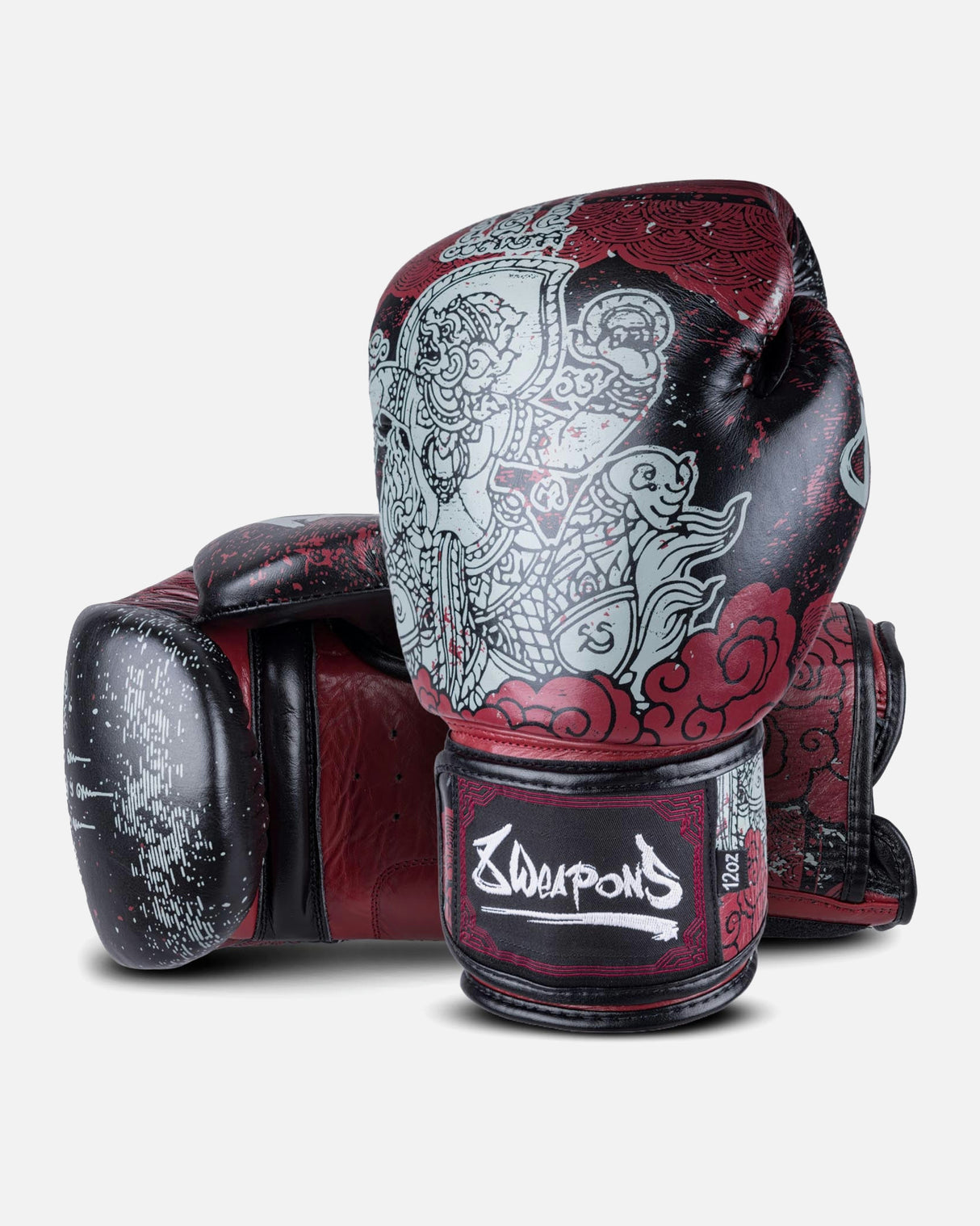 8 WEAPONS Bokshandschoenen Hanuman Yant - Zwart/Rood