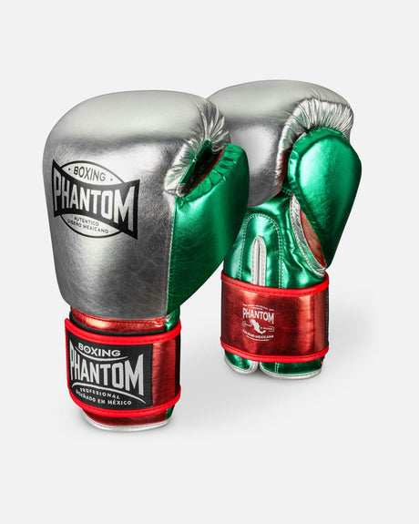 Gants de boxe Phantom Athletics Mexico – Argent/Vert/Rouge