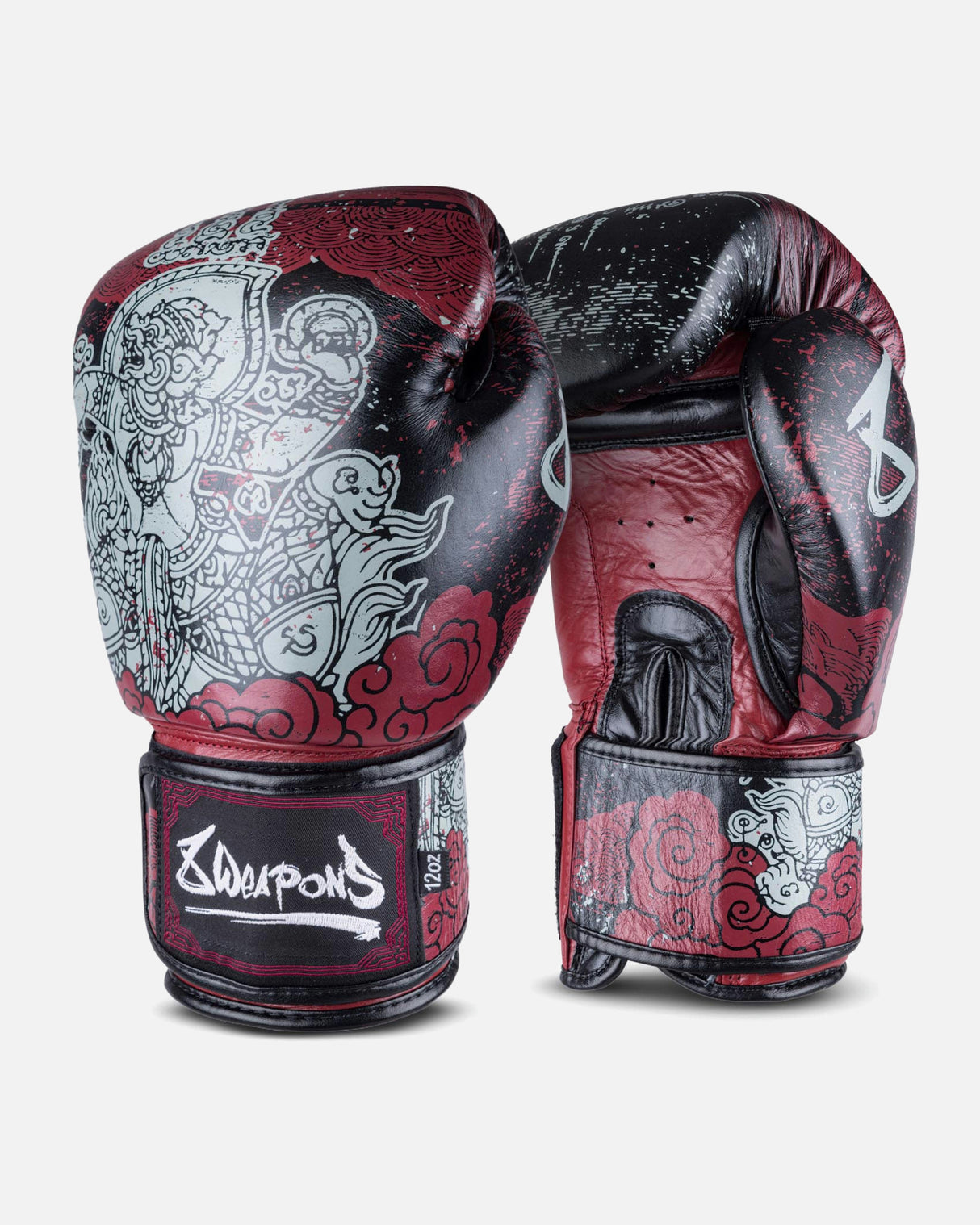 8 WEAPONS Bokshandschoenen Hanuman Yant - Zwart/Rood