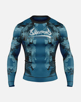 8 WEAPONS Rashguard Hit 2.0 - Donkerblauw/Zwart