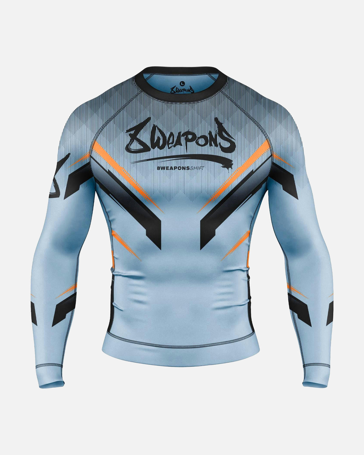 8 WEAPONS Rashguard Shift – Ice Grey/Orange