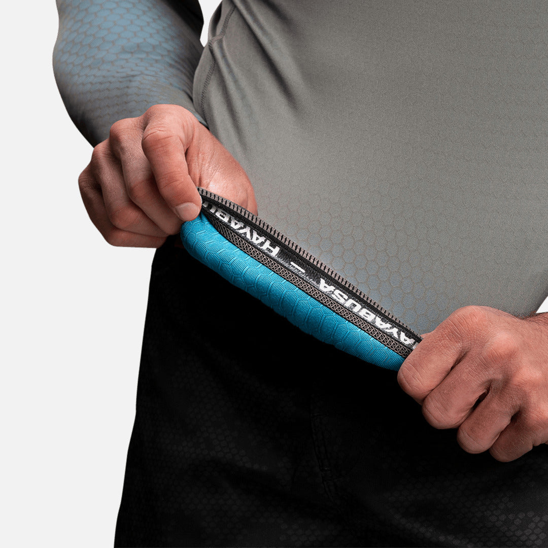 Hayabusa Rashguard Fusion Lange Mouwen - Grijs/Aqua