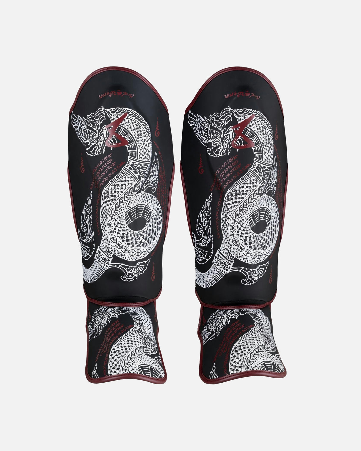 8 WEAPONS Scheenbeschermers Sak Yant Naga - Zwart/Bordeaux