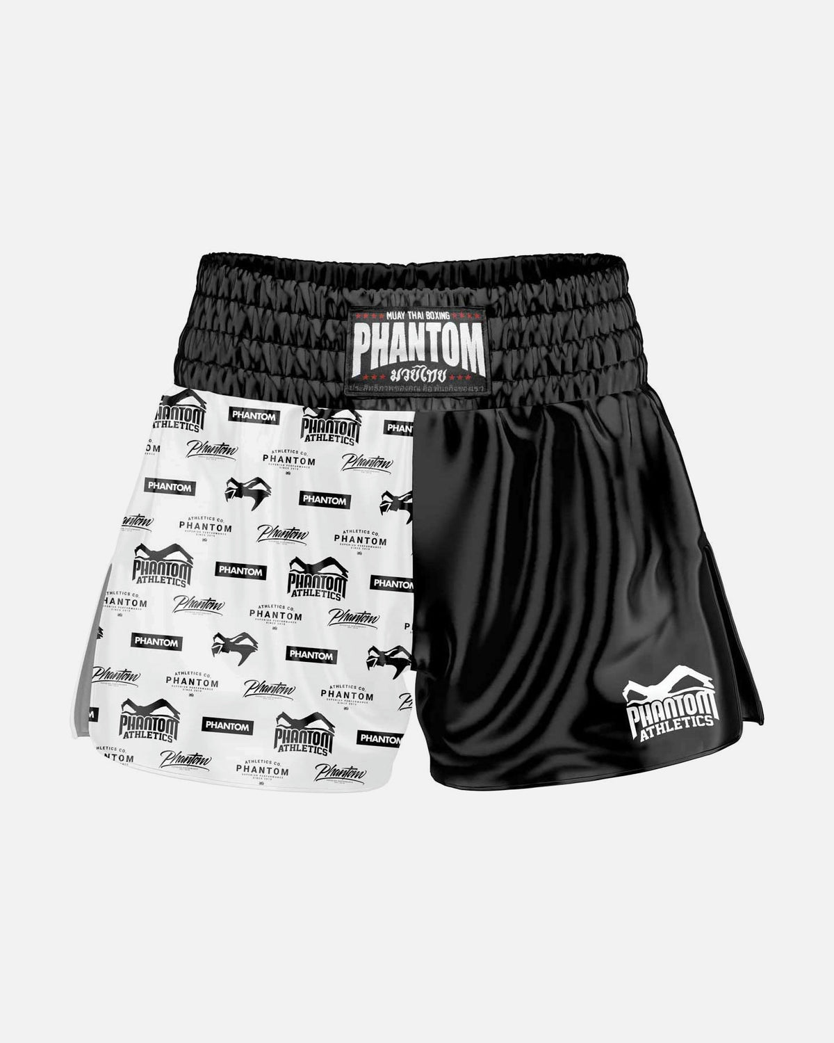 Pantaloncini Muay Thai Phantom Athletics Legend – Nero/Bianco